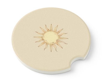 Sunshine Soapstone Car Coaster - Rustic Decor, Gift for Car Enthusiasts, Road Trip Accessory, Home Car Decor, Unique Birthday Gift