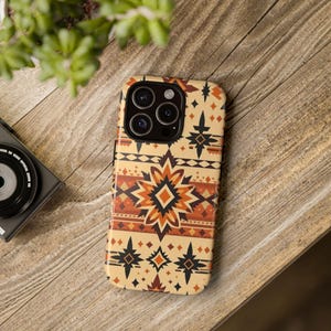 Stylish Western Print Phone Case, Tough Cases, Boho Chic Phone Cover, Aztec Pattern Accessories, Unique Gift for Her, Trendy Tech Decor