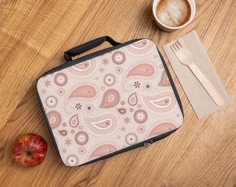 Borsa per il pranzo Chic Paisley, elegante borsa termica per il lavoro, borsa per il pranzo a scuola, porta snack riutilizzabile, contenitore per alimenti Boho