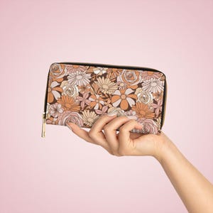 Floral Zipper Wallet, Stylish Floral Wallet for Women, Cute Organizer for Everyday Use, Ideal Gift for Birthdays and Holidays, Fashion