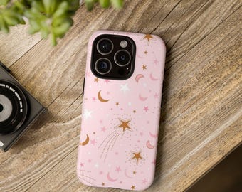 Cute Celestial Phone Case - Cosmic Protection, Phone Cover, Starry Pattern, Gift for Her, Trendy Accessories