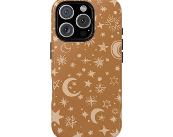 Celestial Phone Case - Tough Cases with Moon and Star Design | Galaxy Pattern | Unique Gift for Astrology Lovers, Cosmic Phone Cover,