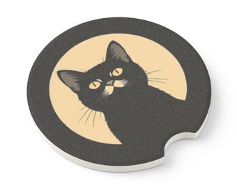 魅力的な猫のソープストーンカーコースター、猫好きへのギフト