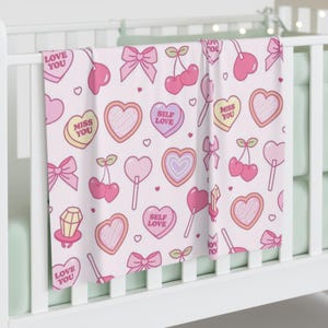 Sweetheart Baby Swaddle Blanket - Cute Pink Pattern, Perfect Baby Shower Gift, Nursery Decor, Valentine&#39;s Gift, Newborn Blanket