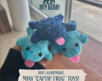 Juguete de rana con hierba gatera – Juguete interactivo y original para gatos – Juguete de hierba gatera hecho a mano – Juguete colorido para gatitos