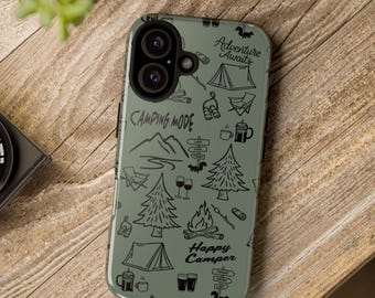 Camping Tough Phone Case Hiking Adventure iPhone Case Outdoor Mountain Protective iPhone Cases National Parks Accessory for Him