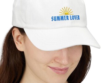 Summer Lover Embroidered Dad Cap Beach Lover Gift for Her, Outdoor Adventures, Vintage Casual Style