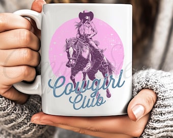 Cowgirl Club Ceramic mug, Country Mug, Cowboy gift, Western mug, Outdoor Camping Mug, gift for boyfriend, Gift for girlfriend, Gift for mom,