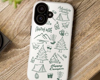 Camping Tough Phone Case Hiking Adventure iPhone Case Outdoor Mountain Protective iPhone Cases National Parks Accessory for Him