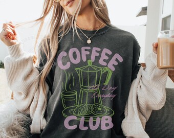 Coffee Shirt Comfort Colors t-shirt Vintage Style shirt Trendy Oversized Tee Shirt Gift for mom