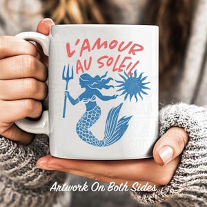 Meerjungfrau Küstenkeramikbecher, Vintage-Stil nautische Kaffeetasse, Strand Teebecher, Ozean-Liebhaber Geschenk, Unterwasser Thema Trinkgeschirr