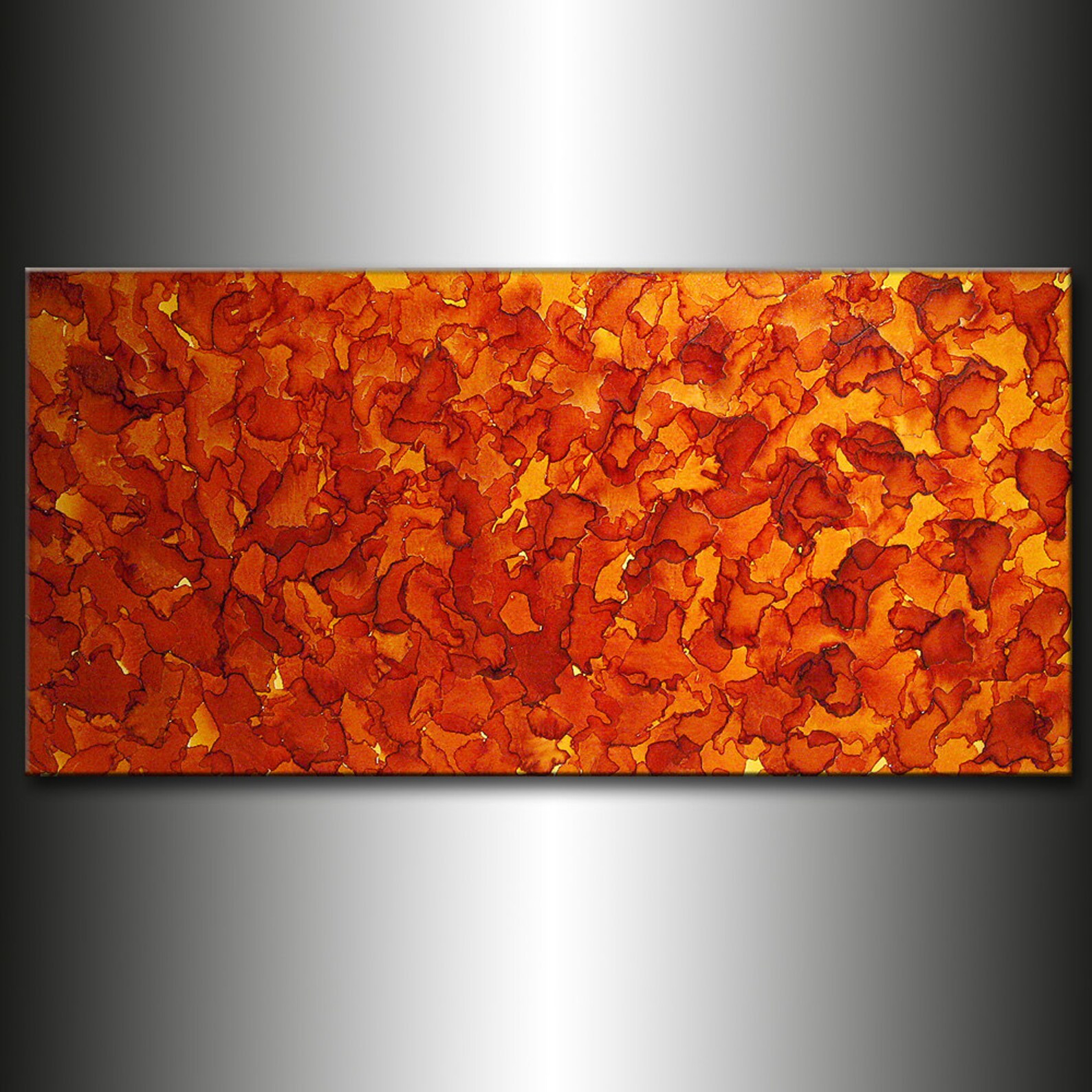 Original Abstract Painting Orange Abstract Art Large Modern Etsy