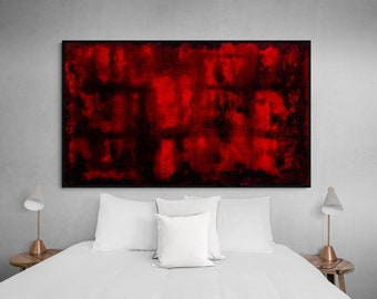 Red, Black Abstract Art Print, Home Décor Canvas Art Print, Bedroom Print, Office Painting Print, Large abstract Art Canvas, Modern Wall Art