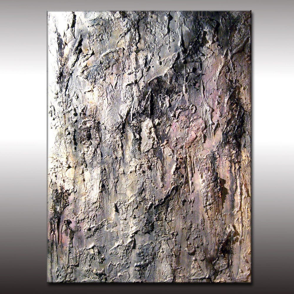 Textured Abstract Painting Huge Gray Contemporary Abstract | Etsy