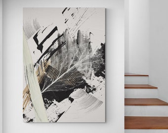 Black, white, Gold Abstract Print, Home Décor Canvas Art, Bedroom Print, Office Painting Print, Large abstract Art Canvas, Modern Wall Art