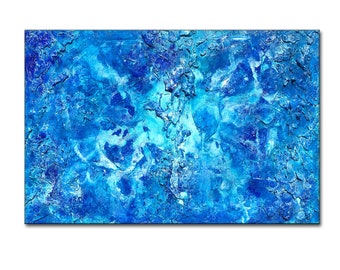 Blue Wall Art Abstract Painting Print, Home Decor Print, Bedroom Canvas Print, Office Painting, Large abstract Art Canvas, Modern Art Print