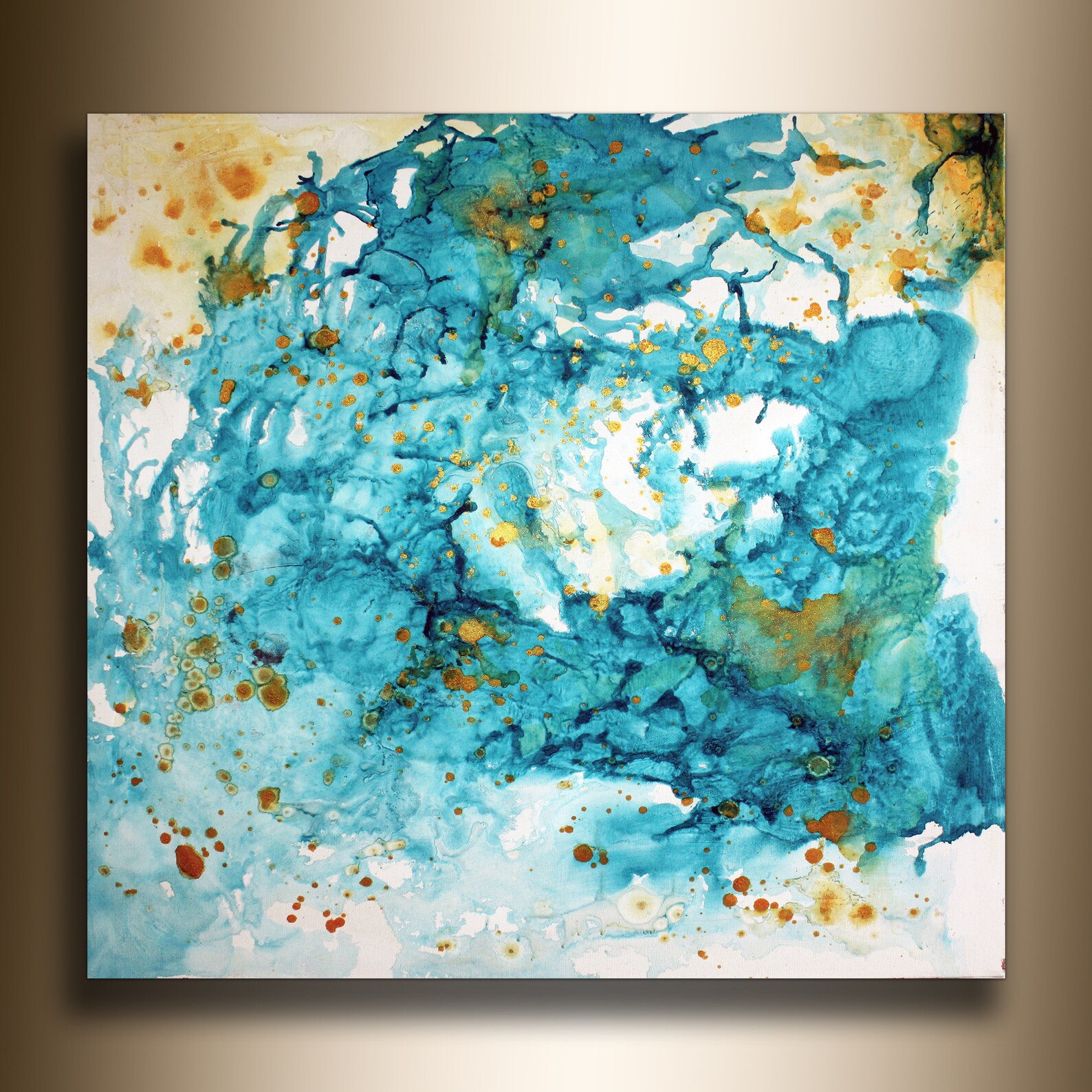 Large Marble Abstract Painting Blue Painting Modern Wall Etsy