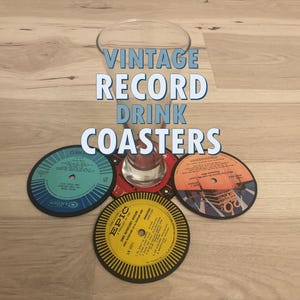 Vintage Vinyl Record Drink Coasters