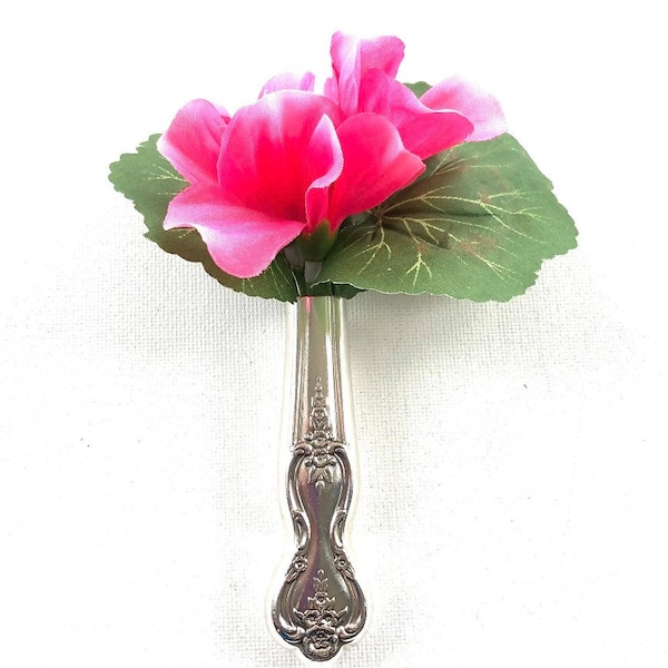 Bud Vase Silverware with Suction Cup For Window or Mirror just add water and flowers. Hostess gift!