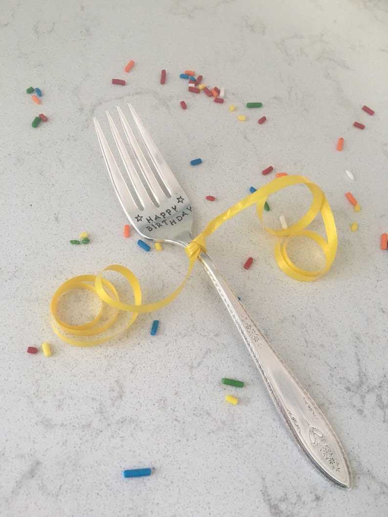 Happy Birthday Fork Etsy