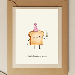 Funny Birthday Toast Card: Watercolor Pun Greeting