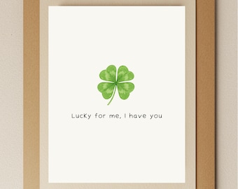 Watercolor Four-Leaf Clover Card: Lucky Friendship Greeting
