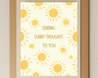 Watercolor Sun Card: Cheerful Thinking of You Greeting