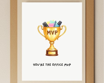 Office MVP Trophy Card: Funny Employee Appreciation Gift