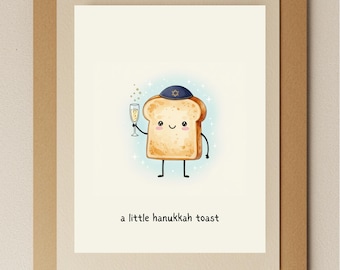 Funny Hanukkah Card – Toast & Champagne Holiday Greeting