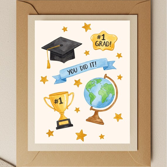 what's a grad card Congratulations! Graduation Watercolor Design - Blank Inside congratulations graduate card - Free