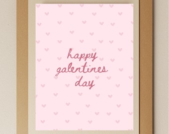 Happy Galentine's Day Card – Pink Heart Greeting