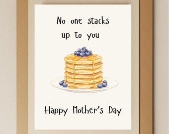 Funny Pancake Mother's Day Card: Watercolor Breakfast Greeting