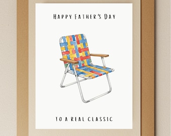Funny Father's Day Card: Retro Lawn Chair, Classic Dad