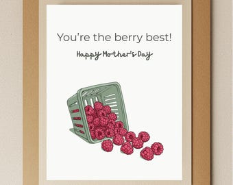 Raspberry Mother's Day Card: Funny Foodie Pun Greeting