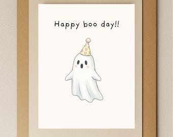 Happy Boo Day Ghost Card – Halloween Birthday Party
