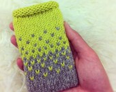 iPhone Cover Sweater for iPhone 3, 4, and 4s  - Neon Yellow and Heather Gray Ombre - SUPER SALE
