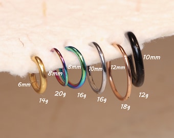 2Pcs Surgical Steel Nose Ring Hoop• Seamless Clicker Ring • Lip • Hoop Earring • Nose Hoop • Surgical Steel