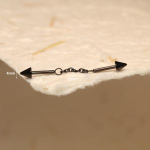 32mm Double Arrow Chain Industrial Piercing Jewelry  • Surgical Steel • Industrial Barbell Earrings • Conch• Helix• Cartilage •14g