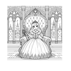 Princess coloring pages, 30 coloring pages as PDF to print