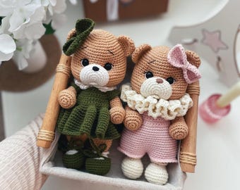 Patrón de oso de crochet 2 en 1, tutorial en PDF. Oso de peluche amigurumi.