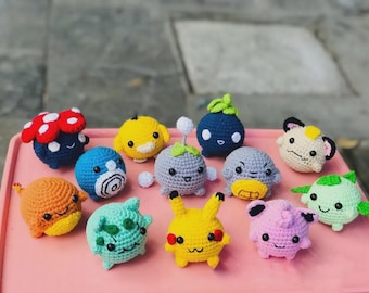 13-in-1 Pokémon-inspirierte Amigurumi Pattern Bundle Häkelanleitung | Digitales PDF Häkel-Spielzeug-Set