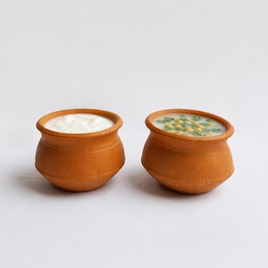 Handmade Terracotta Serving Bowls | Mini Clay Bowl for Curd, Dessert (Set of 2 )