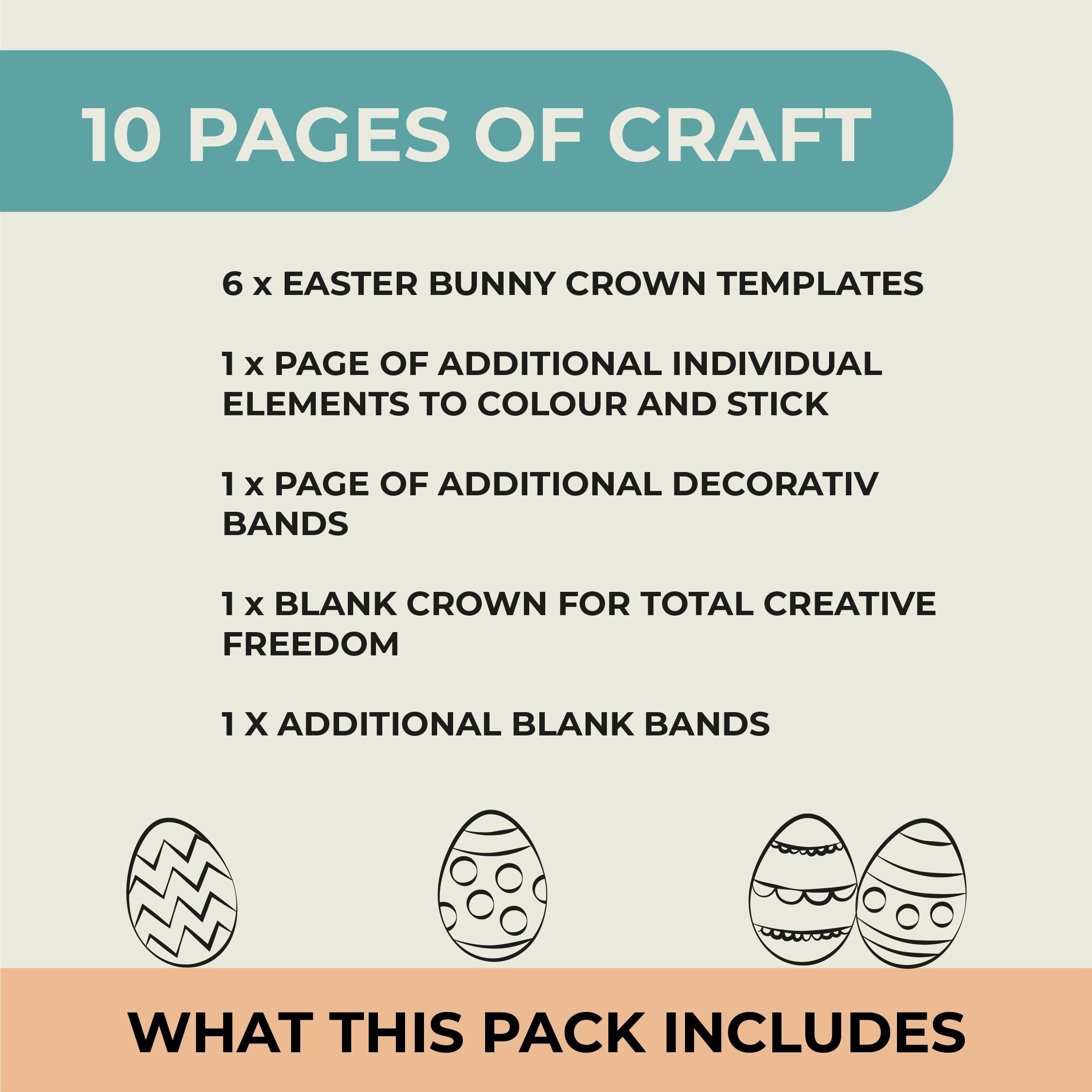 6 Easter Bunny Ears Printable | Kids Paper Crown Craft | Cut Color and ...