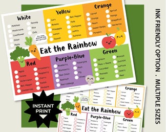 Eat the Rainbow Healthy Eating Chart | Fruit Veg and Grains Tracker for ...
