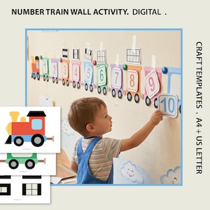 Learn To Count Kids Activity |  Train Wall printable | Interactive Kids Number Game | Classroom Decor Printable | Toddler Preschool Learning