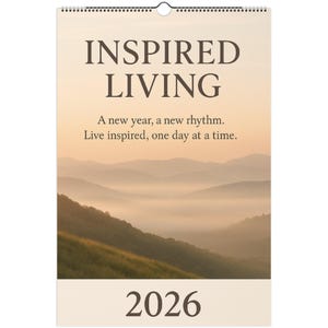 Inspired Living 2026 Wall Calendar – Monthly Nature Scenes & US Holidays, Seasonal Landscape Photography, Home Decor Gift