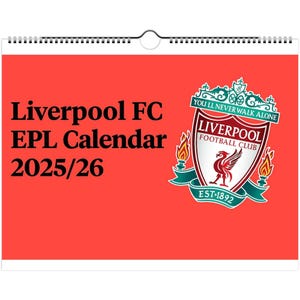 Liverpool FC 2025-26 Season Wall Calendar - EPL Fixtures & Pre-Season Matches