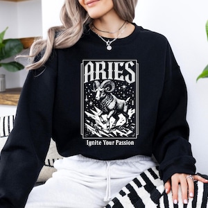 Aries Tarot Sweatshirt, Zodiac Aries Sweatshirt, Aries Tarot Card Shirt, Astrology Lover Crewneck, Aries Sign Sweatshirt, Gift for Him/Her
