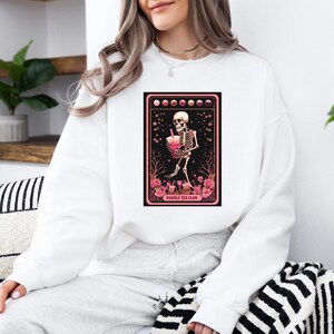Bubble Tea Club Tarot Sweatshirt, Cute Boba Lover Crewneck for Witchy & Mystical Aesthetics, Boba Lover Gift, Cozy Bubble Tea Pullover