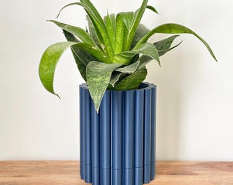 Vaso de plantas para interiores impresso em 3D com bandeja de drenagem